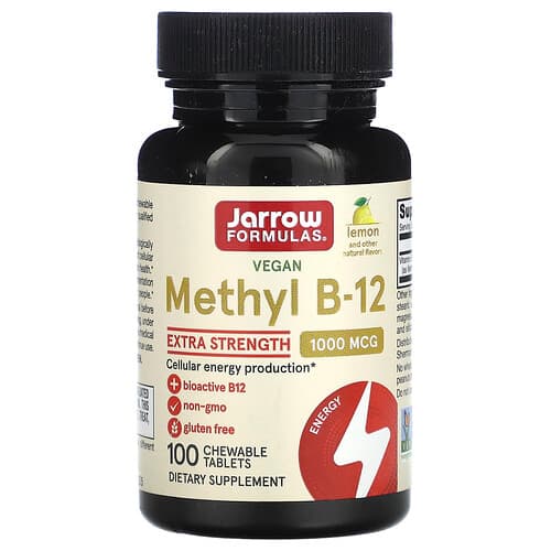 Jarrow Formulas, Methyl B-12, Lemon, 1,000 mcg, 100 Chewable Tablets