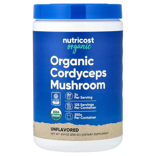 Nutricost, Organic Cordyceps Mushroom, Unflavored, 8.9 oz (250 g)