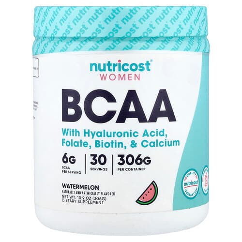 Nutricost, Women, BCAA With Hyaluronic Acid, Folate, Biotin, & Calcium, Watermelon, 10.9 oz (306 g)