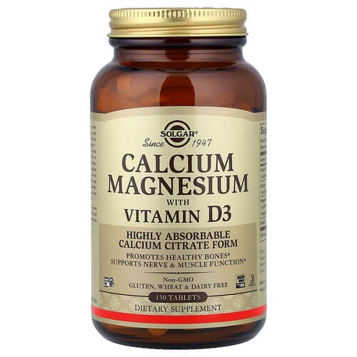 Solgar, Calcium Magnesium with Vitamin D3, 150 Tablets