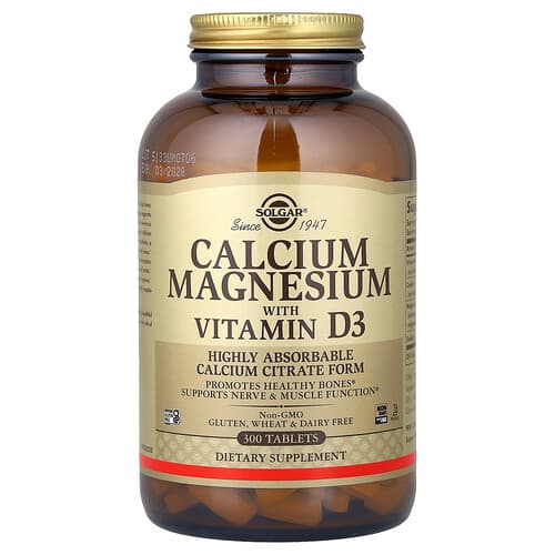 Solgar, Calcium Magnesium with Vitamin D3, 300 Tablets