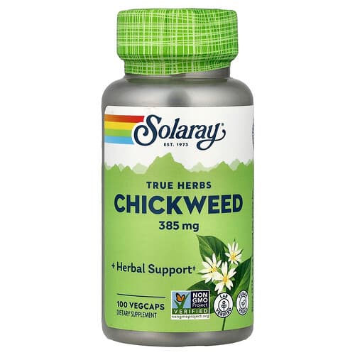 Solaray, True Herbs, Chickweed, 385 mg, 100 VegCaps